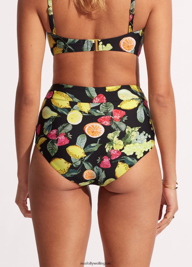 Seafolly Women Lemoncello High Waisted Pant Swimwear Black LT08Z8633