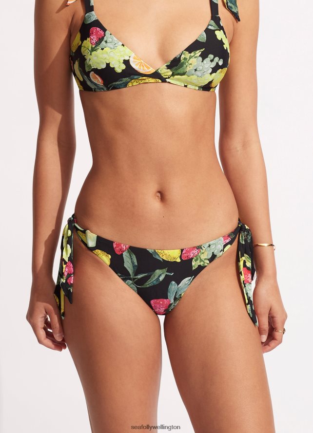 Seafolly Women Lemoncello Tie-Side Pant Swimwear Black LT08Z8582