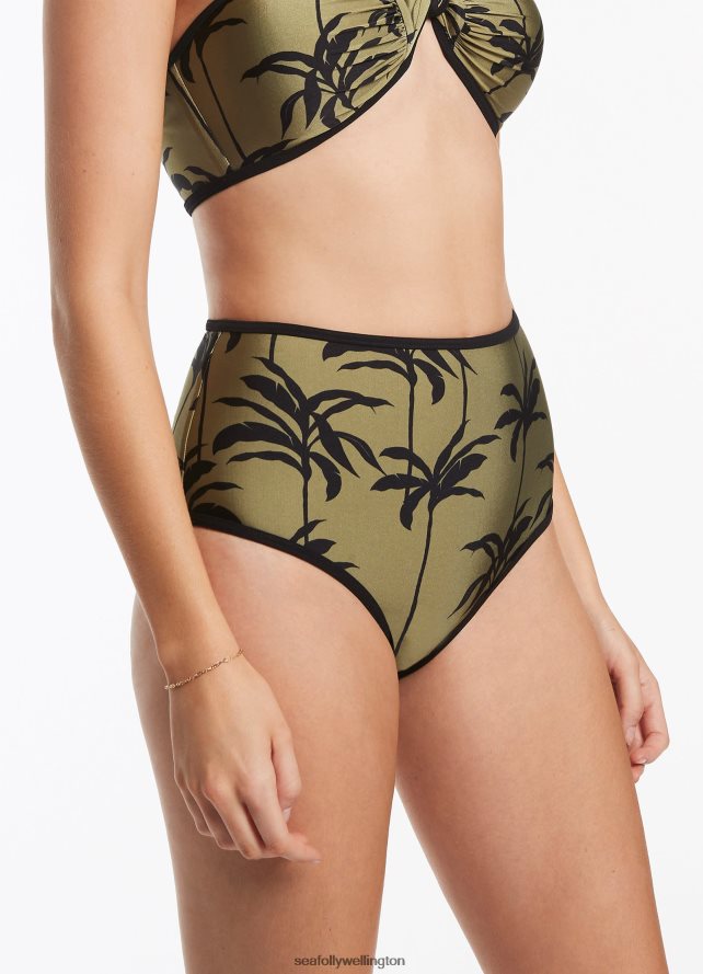 Seafolly Women Palme High Waist Pant Swimwear Olive LT08Z8386