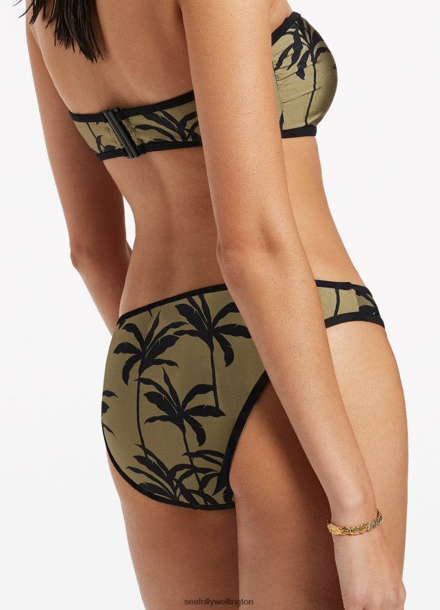 Seafolly Women Palme Trim Hipster Pant Swimwear Olive LT08Z8433