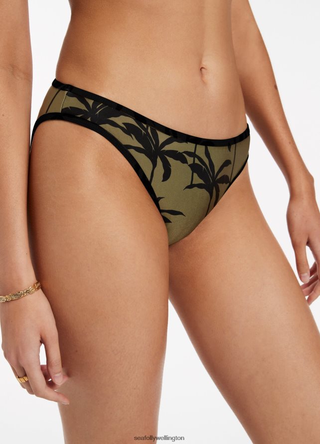 Seafolly Women Palme Trim Hipster Pant Swimwear Olive LT08Z8433