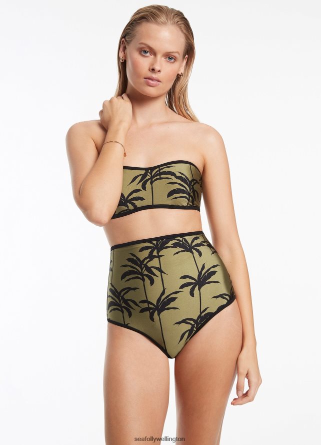 Seafolly Women Palme Ultra High Waist Pant Swimwear Olive LT08Z8544