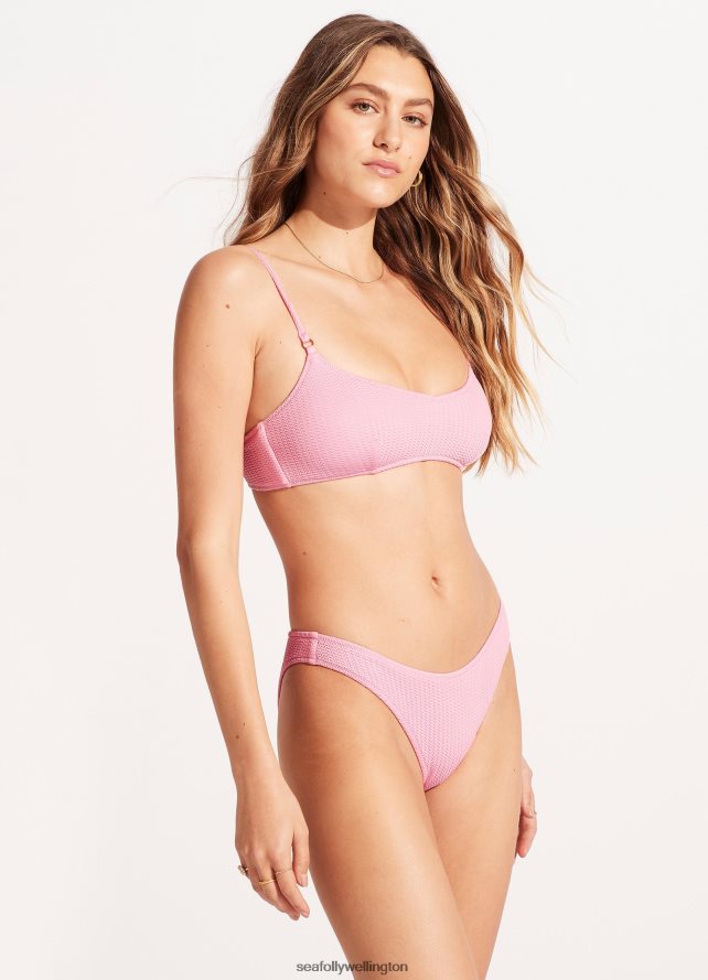 Seafolly Women Sea Dive High Cut Pant Swimwear Parfait Pink LT08Z8541