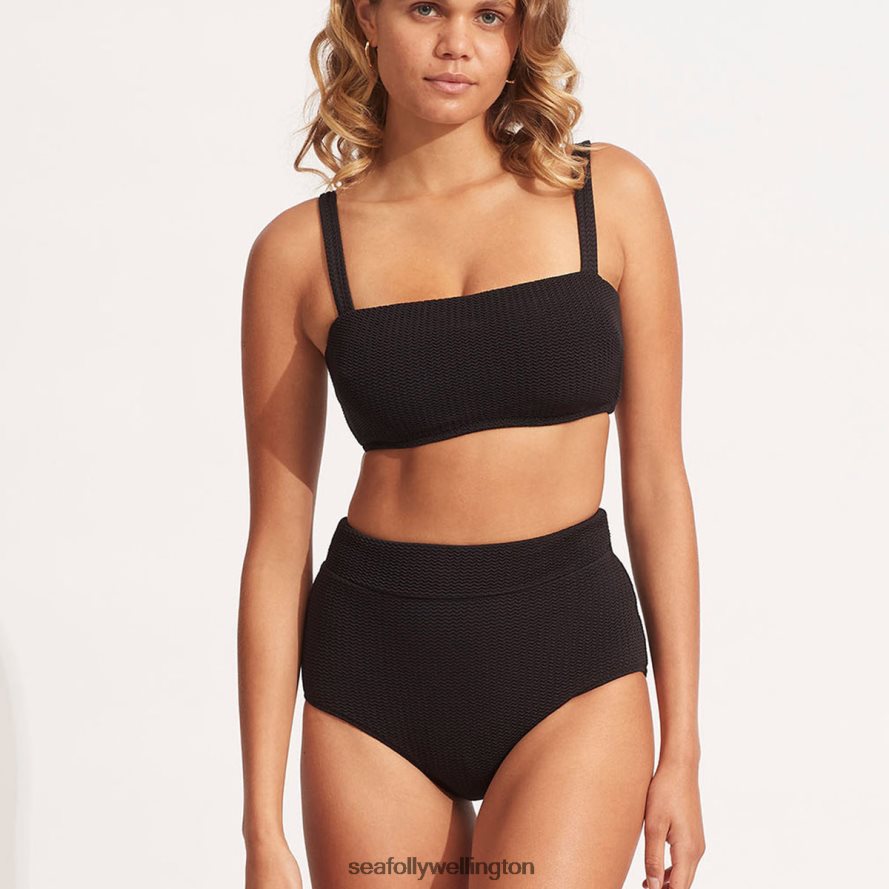 Seafolly Women Sea Dive High Waisted Pant Swimwear Black LT08Z8259