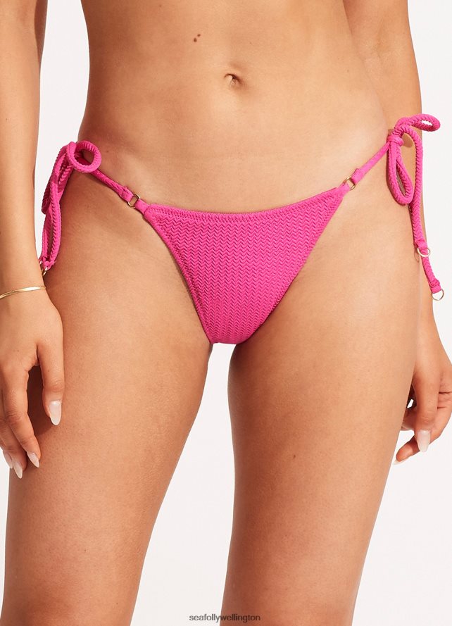Seafolly Women Sea Dive Tie Side Rio Pant Swimwear Fuchsia Rose LT08Z8392