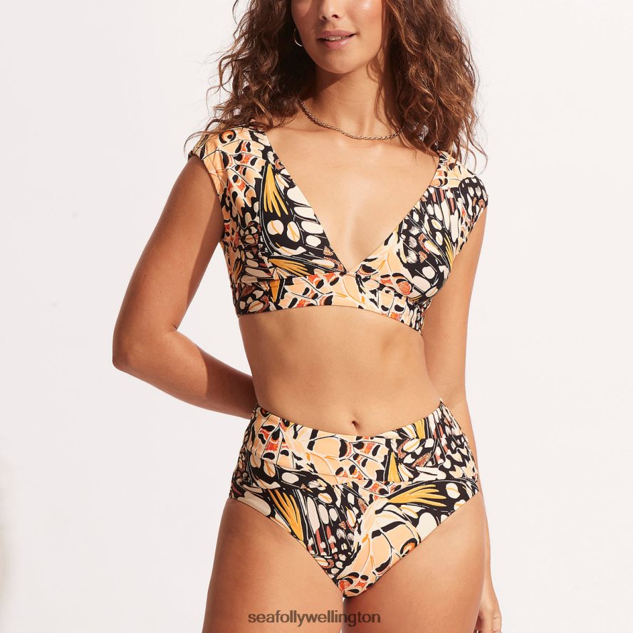 Seafolly Women Take Flight High Waisted Pant Swimwear Mandarin LT08Z8616