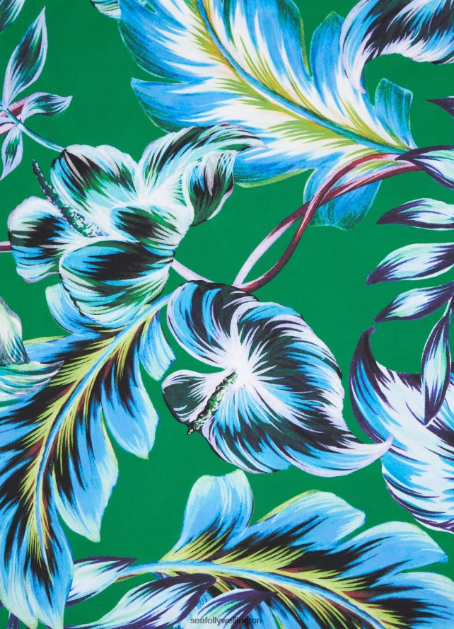 Seafolly Women Viva Fold Down Pant Swimwear Emerald LT08Z8626