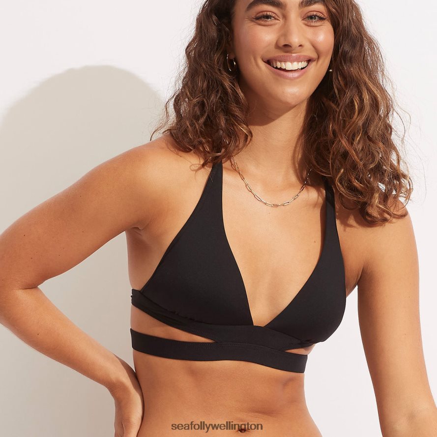 Seafolly Women Collective Halter Bra Swimwear Black LT08Z8201