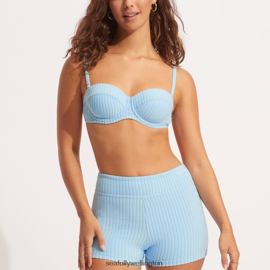 Seafolly Women Havana Bustier Bra Swimwear Powder Blue LT08Z8569
