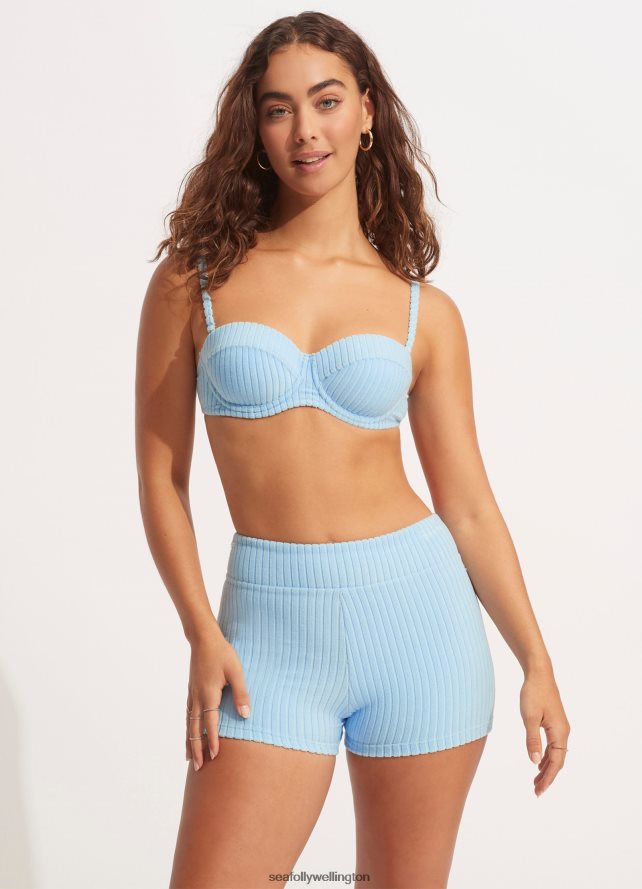 Seafolly Women Havana Bustier Bra Swimwear Powder Blue LT08Z8569
