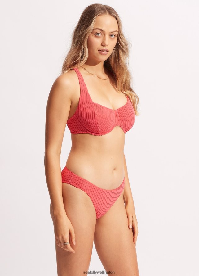 Seafolly Women Havana Dd Underwire Bra Swimwear Sun Kissed Coral LT08Z8437