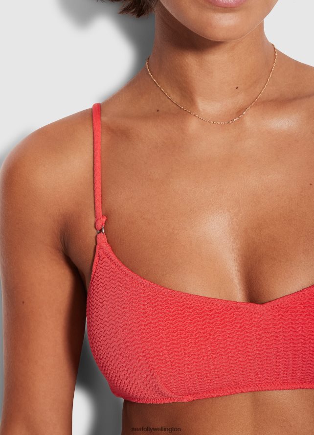 Seafolly Women Sea Dive BraletteFiesta Coral Swimwear Fiestacoral LT08Z8535