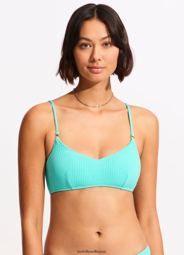 Seafolly Women Sea Dive Bralette Swimwear Aruba Blue LT08Z8337