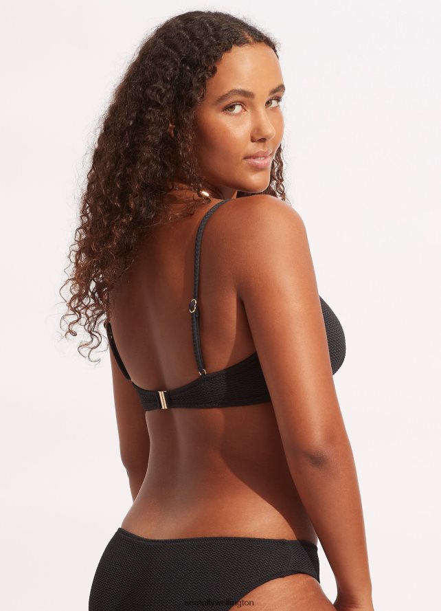 Seafolly Women Sea Dive Bralette Swimwear Black LT08Z8295