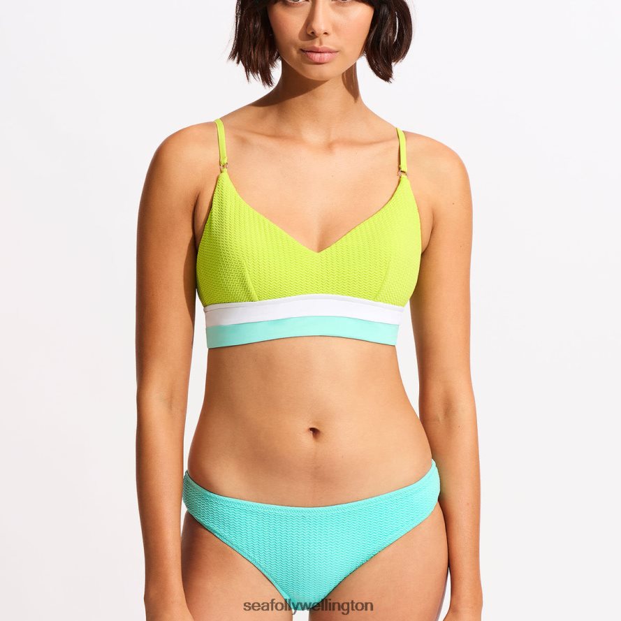 Seafolly Women Slice Of Splice Bralette Swimwear Lime Burst LT08Z8432