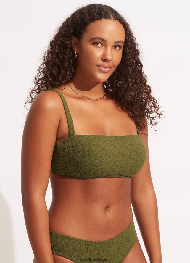 Seafolly Women Willow Tank Bra Swimwear Avocado LT08Z8230