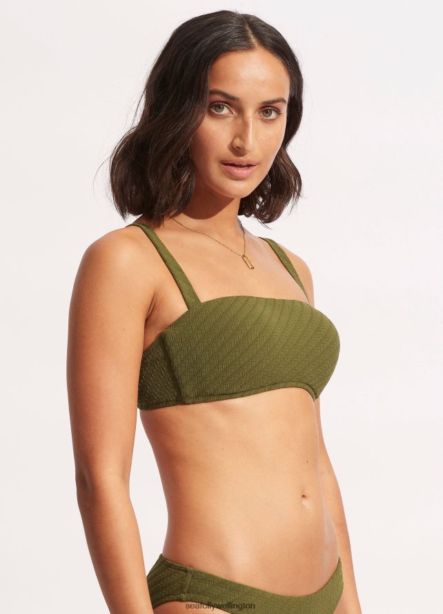 Seafolly Women Willow Tank Bra Swimwear Avocado LT08Z8230