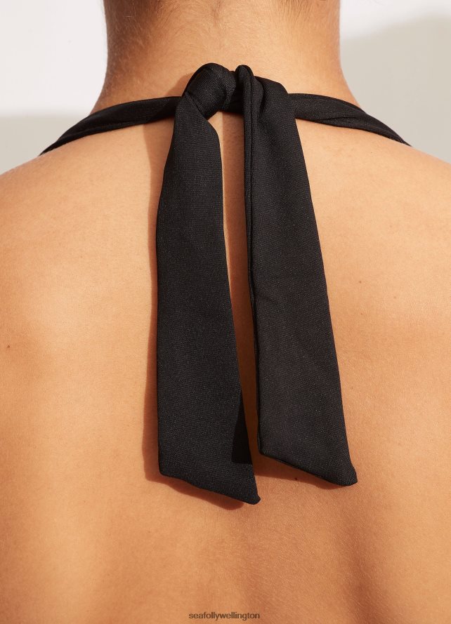 Seafolly Women Collective Boyleg One Piece Swimwear Black LT08Z813