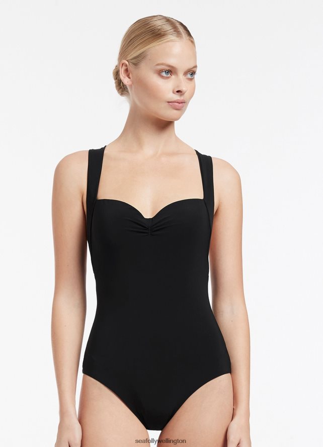 Seafolly Women Jetset Infinity One Piece Swimwear Black LT08Z824
