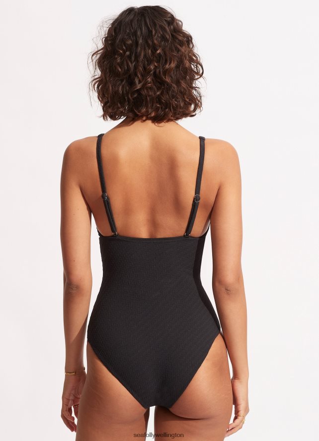 Seafolly Women Willow One Piece Swimwear Black LT08Z853