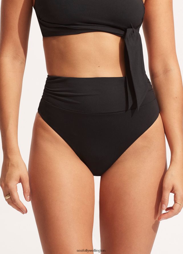 Seafolly Women Collective High Cut Rio Swimwear Black LT08Z8206