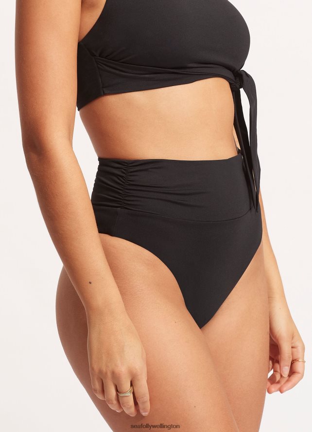 Seafolly Women Collective High Cut Rio Swimwear Black LT08Z8206