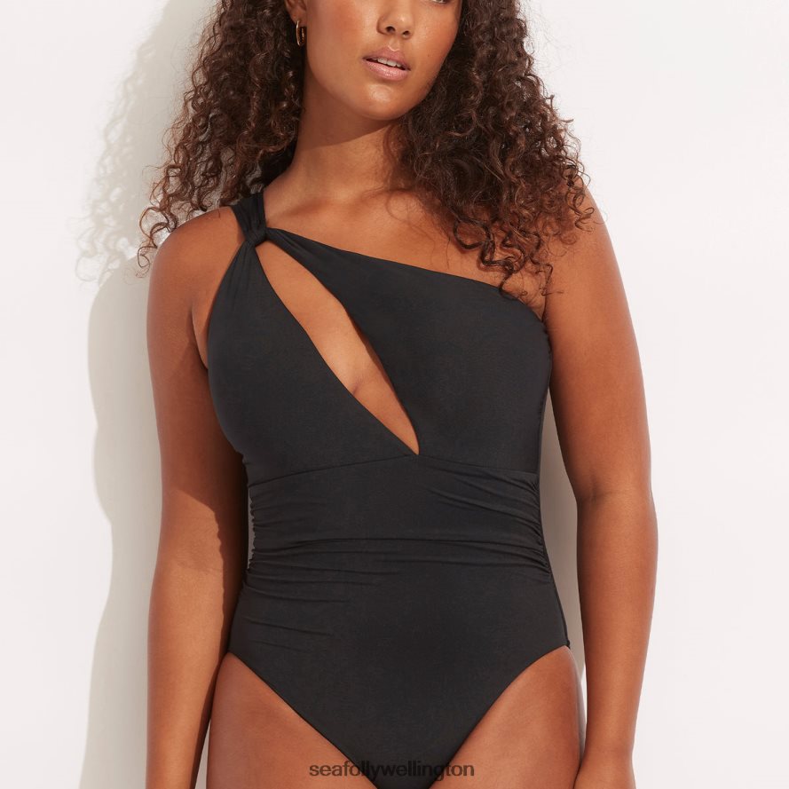 Seafolly Women Collective One Shoulder One Piece Swimwear Black LT08Z895