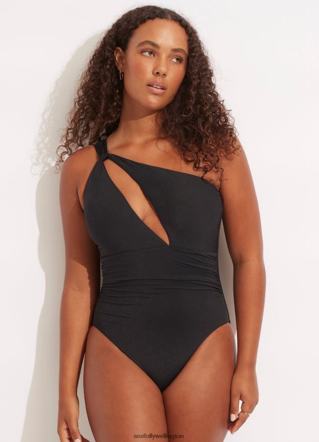 Seafolly Women Collective One Shoulder One Piece Swimwear Black LT08Z895