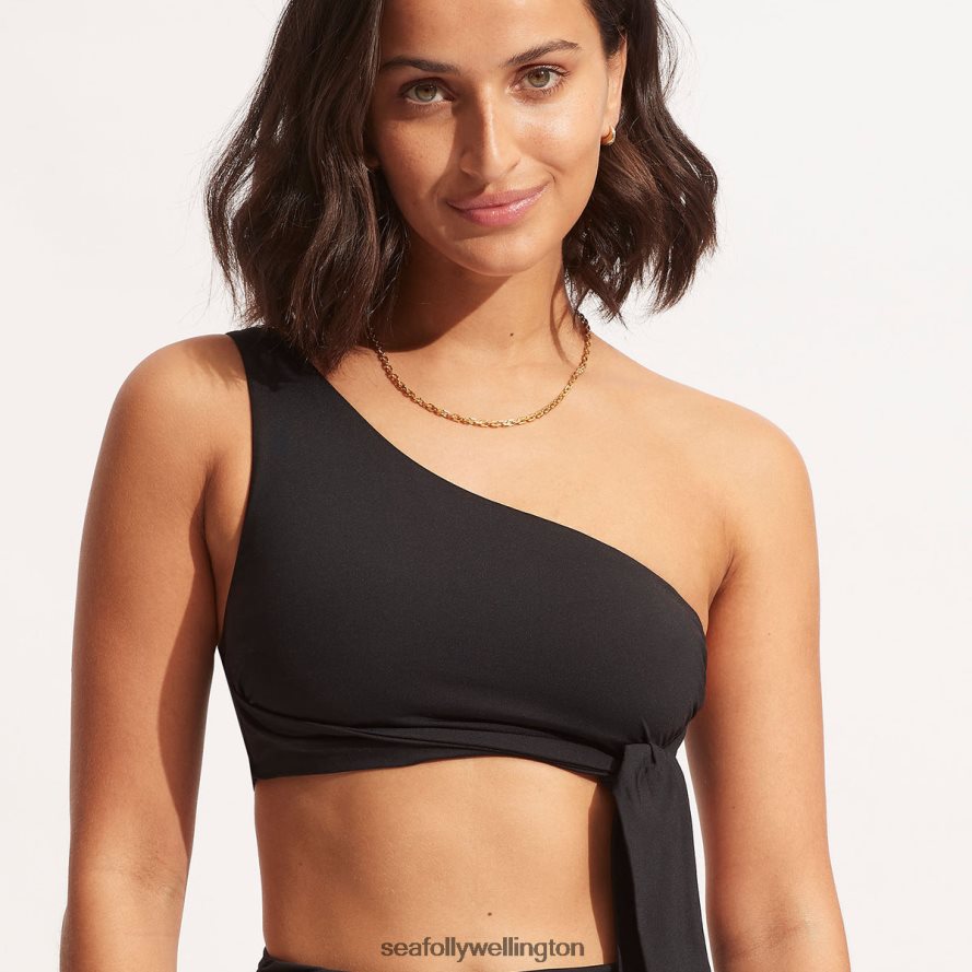 Seafolly Women Collective One Shoulder Top Swimwear Black LT08Z8207