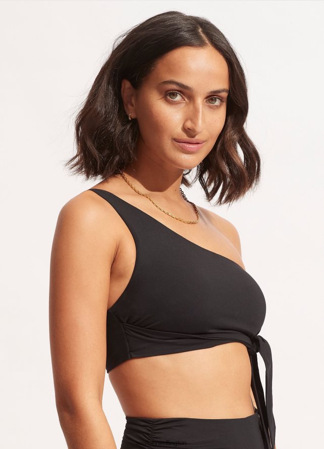 Seafolly Women Collective One Shoulder Top Swimwear Black LT08Z8207