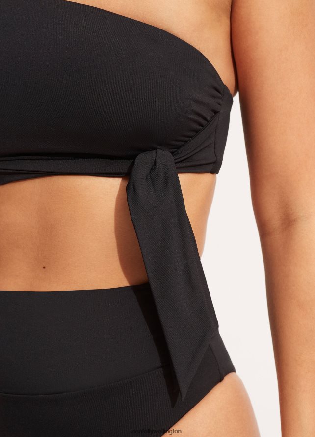 Seafolly Women Collective One Shoulder Top Swimwear Black LT08Z8207