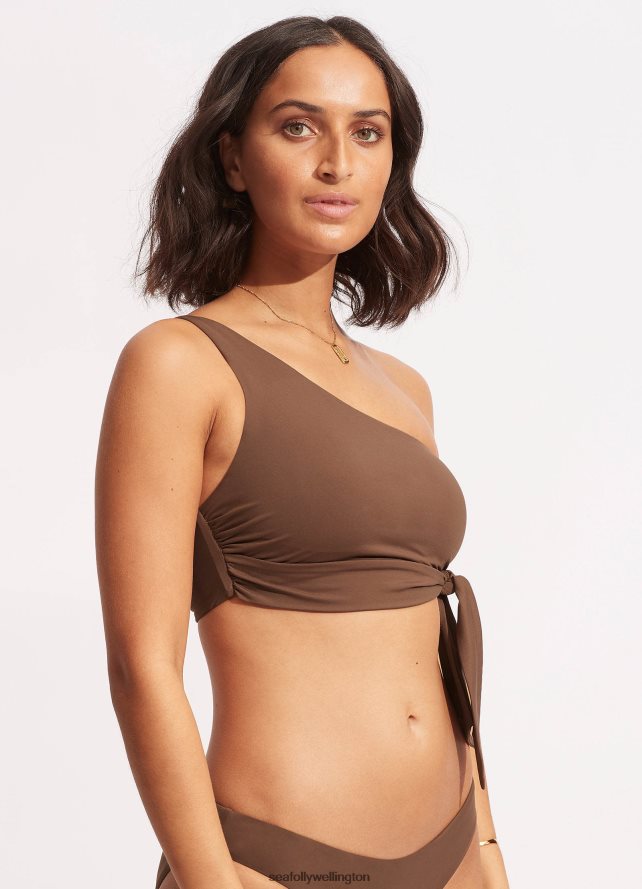 Seafolly Women Collective One Shoulder Top Swimwear Tiramisu LT08Z8580