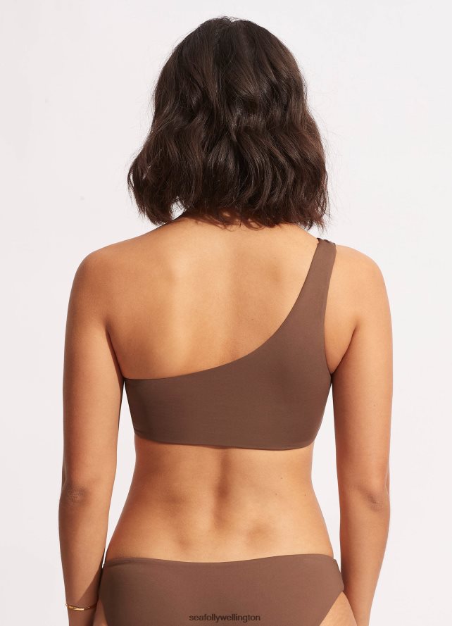 Seafolly Women Collective One Shoulder Top Swimwear Tiramisu LT08Z8580