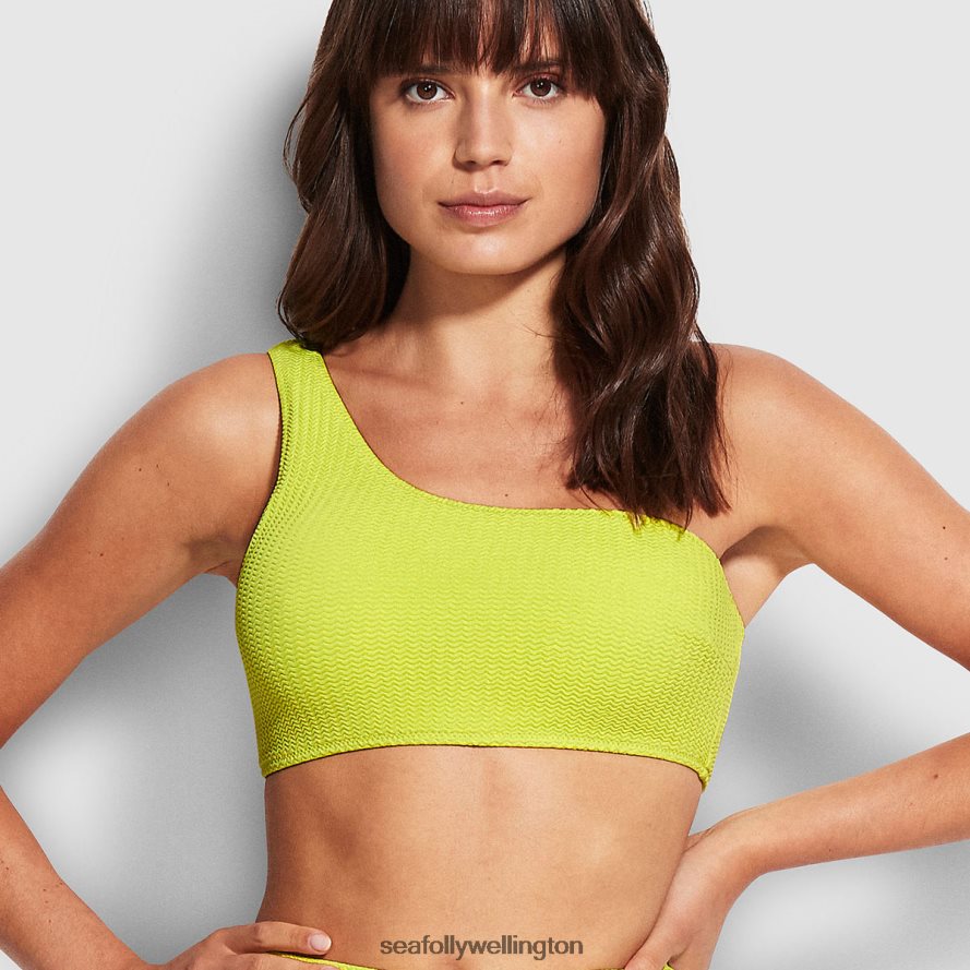 Seafolly Women Sea Dive One Shoulder Top Swimwear Wild Lime LT08Z8613