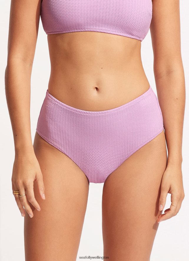 Seafolly Women Sea Dive Wide Side Retro Swimwear Lilac LT08Z8618