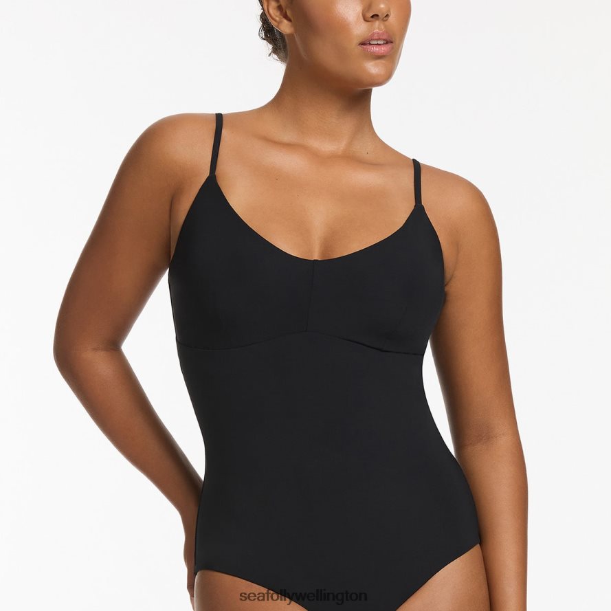 Seafolly Women Jetset C_D Tank One Piece Swimwear Black LT08Z8134