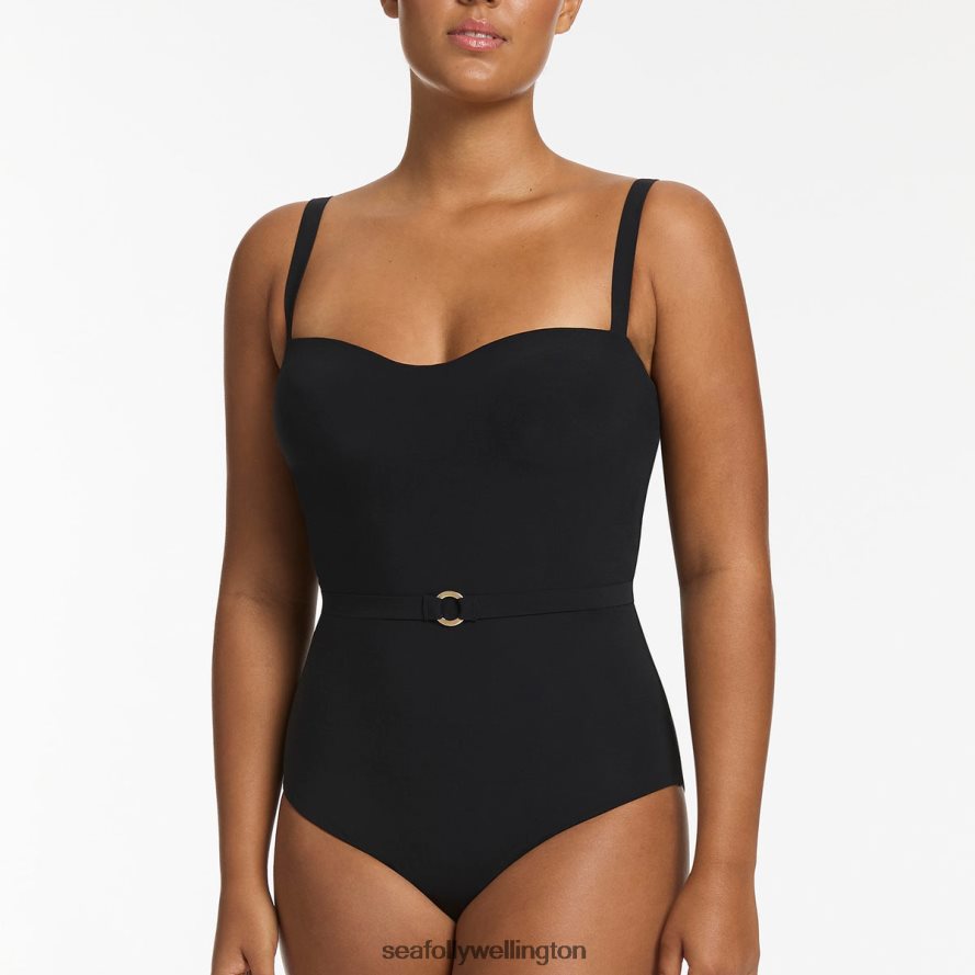 Seafolly Women Jetset Infinity Tank One Piece Swimwear Black LT08Z835