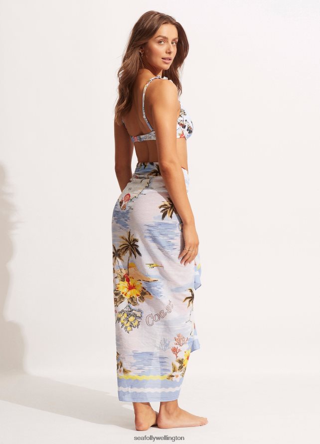 Seafolly Women Coast To Coast Pareo Swimwear Powder Blue LT08Z8718