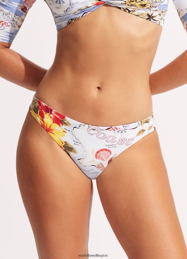 Seafolly Women Coast To Coast Reversible Hipster Swimwear Powder Blue LT08Z8359