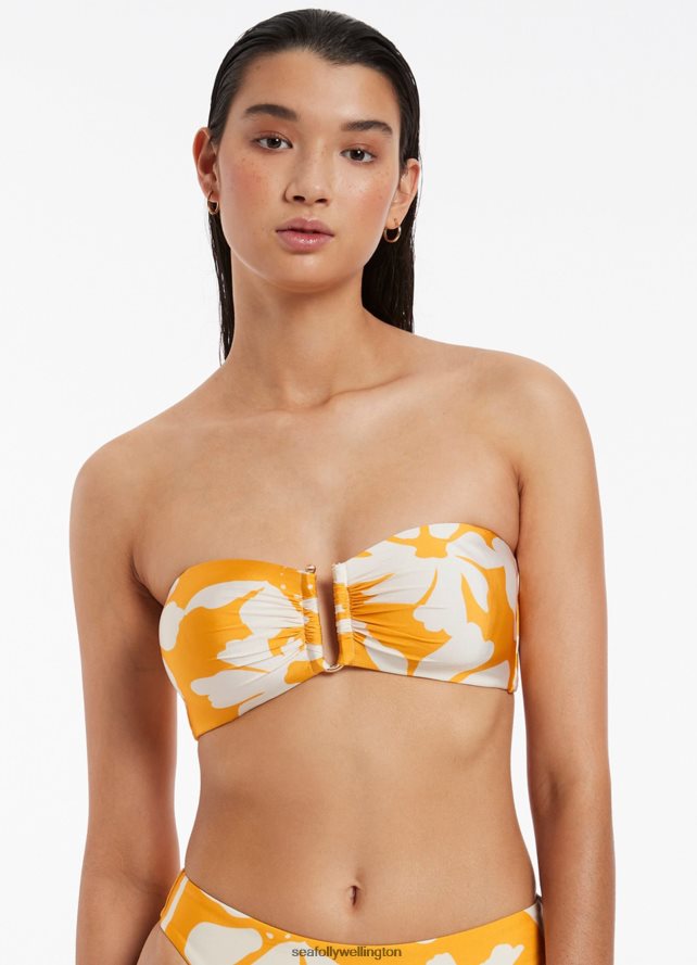 Seafolly Women Emporio Bandeau Top Swimwear Marigold LT08Z8333