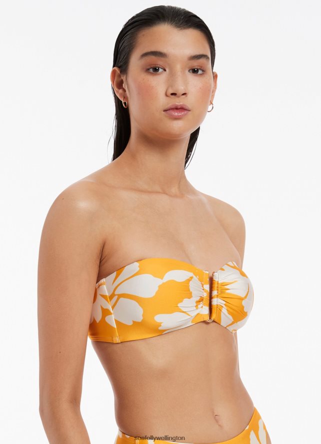 Seafolly Women Emporio Bandeau Top Swimwear Marigold LT08Z8333