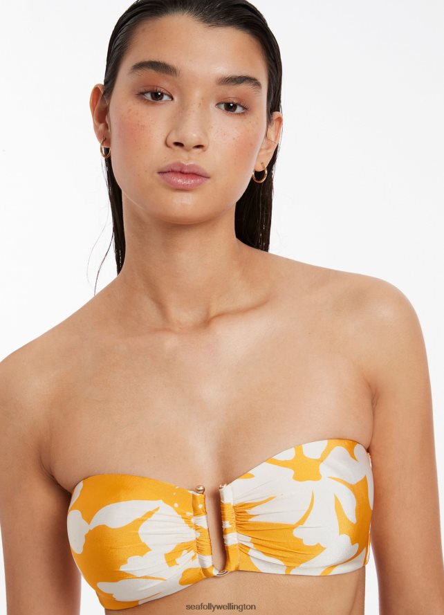 Seafolly Women Emporio Bandeau Top Swimwear Marigold LT08Z8333