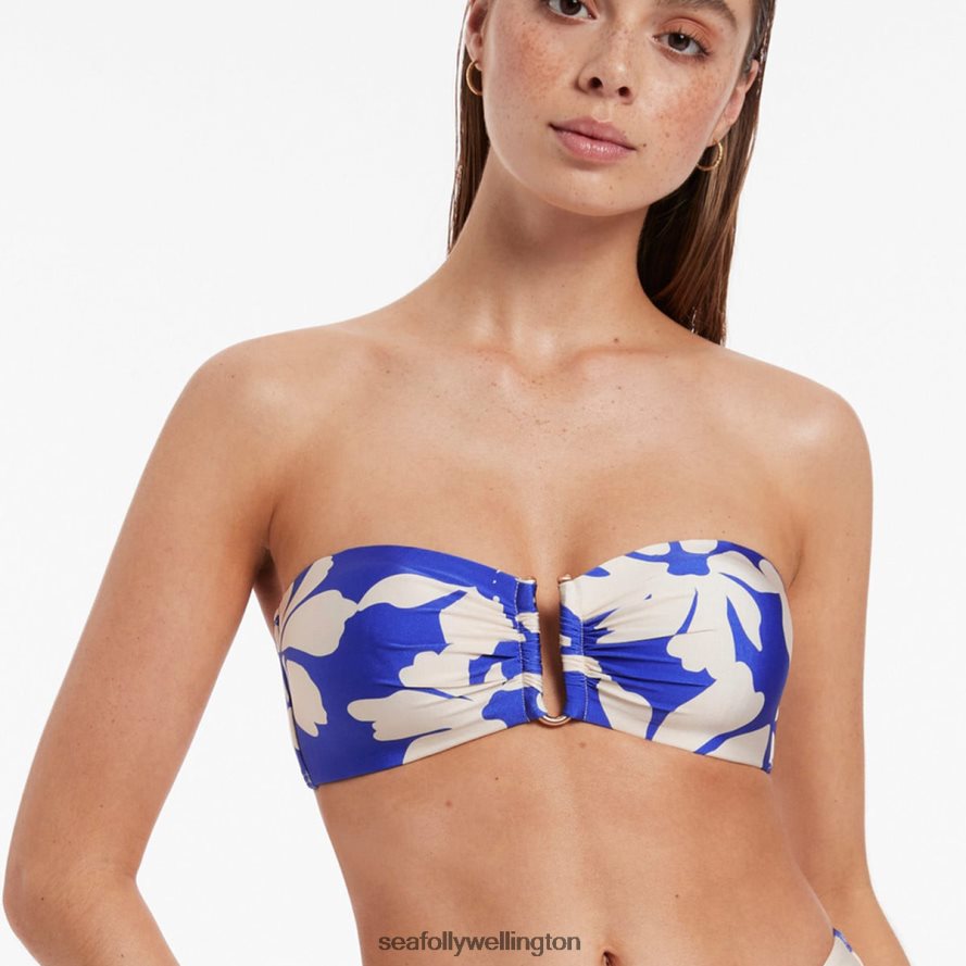 Seafolly Women Emporio Bandeau Top Swimwear Sapphire LT08Z8380