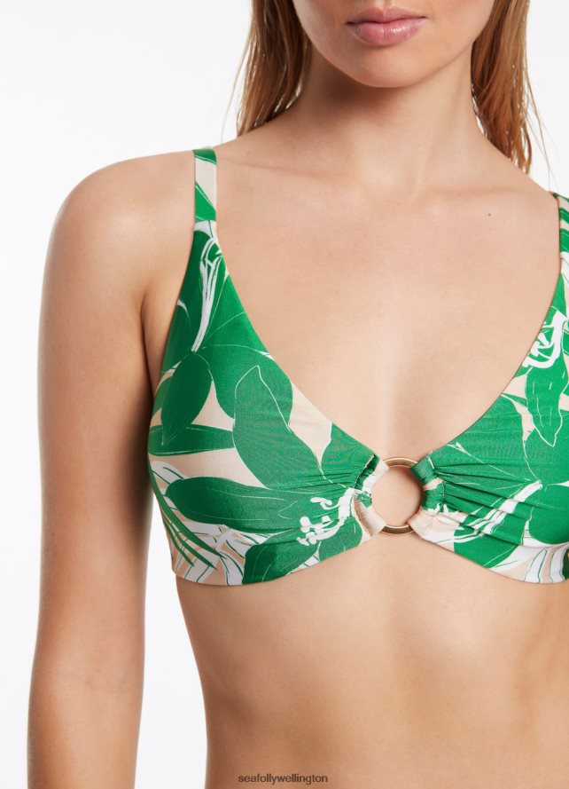 Seafolly Women Floreale C-D Tri Top Swimwear Green LT08Z8436