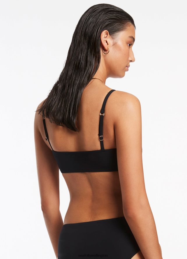 Seafolly Women JetsetPull On Tank Top Swimwear Black LT08Z8298