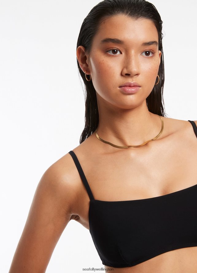 Seafolly Women JetsetPull On Tank Top Swimwear Black LT08Z8298