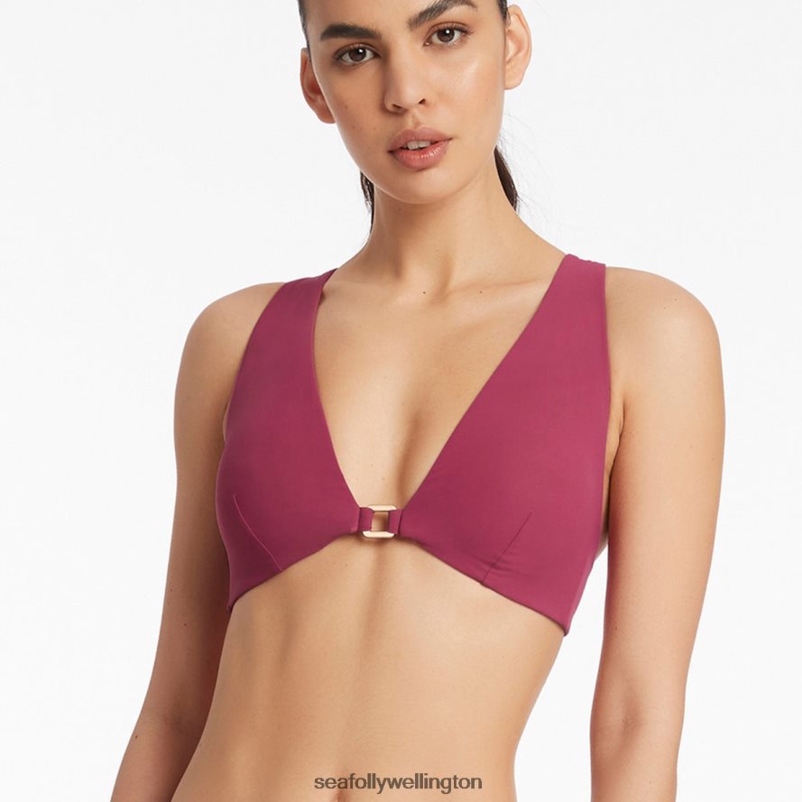 Seafolly Women Jetset Halter Tie Top Swimwear Orchid LT08Z8607