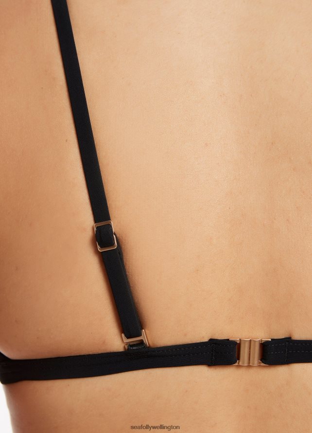 Seafolly Women Jetset Tri Top Swimwear Black LT08Z8293