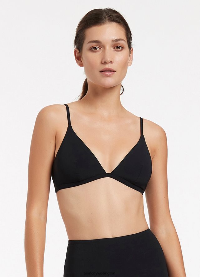 Seafolly Women Jetset Tri Top Swimwear Black LT08Z8340