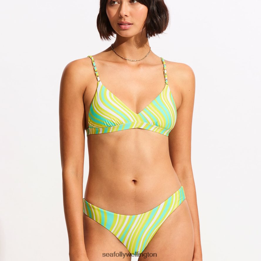 Seafolly Women Mod Squad High Cut Rio Swimwear Lime Burst LT08Z8488
